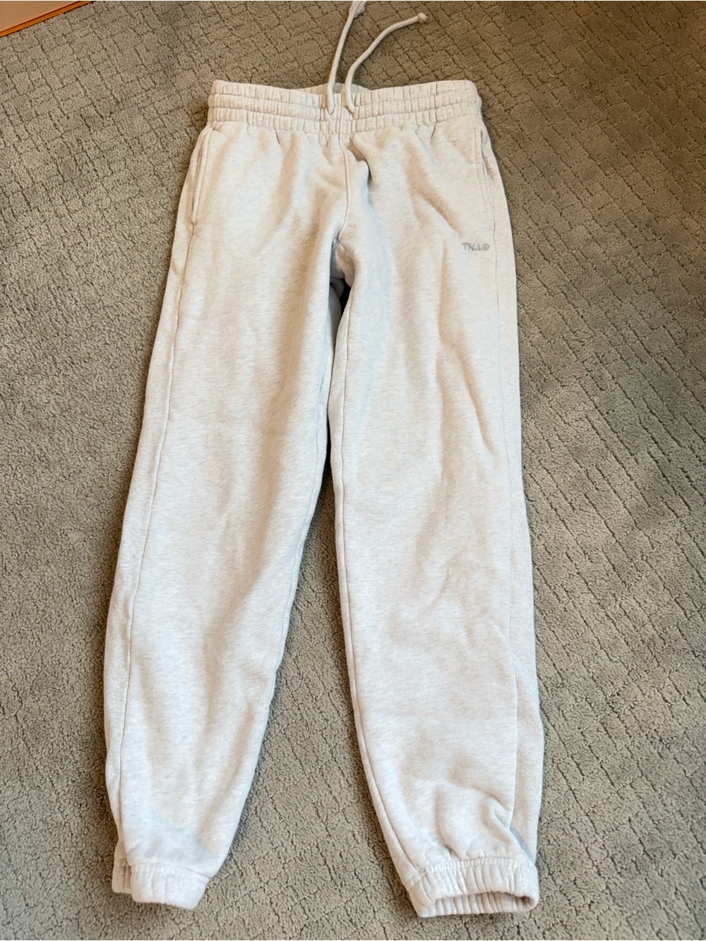Aritzia Light Gray Sweatpants with Drawstring Waist